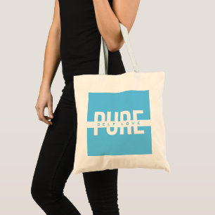 Bolsa Tote Saco Tote Azul e Branco Amor Próprio Puro