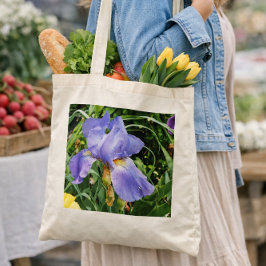 Bolsa Tote Saco Tote Botânico Íris Roxa