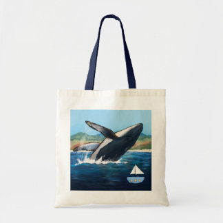 Bolsa Tote Saco Tote Cênico de Baleia Jubarte