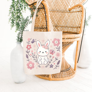 Bolsa Tote Saco Tote Coelho Floral Caprichoso