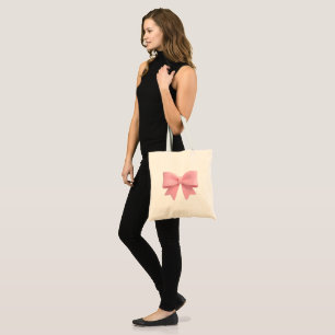 Bolsa Tote Saco Tote com Laço Rosa 🎀
