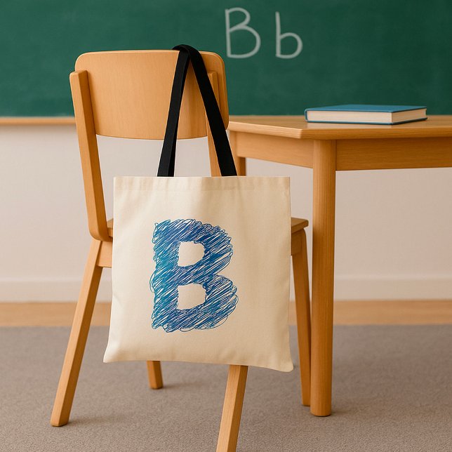 Bolsa Tote Saco Tote com Letra B Desenhada (Criador carregado)