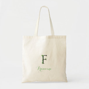 Bolsa Tote Saco Tote com Monograma e Desenho de Hera
