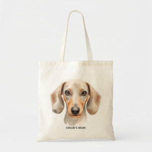 Bolsa Tote Saco Tote de Amante de Cachorro Dachshund em Aquar