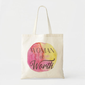 Bolsa Tote Saco Tote de Aquarela Mulher de Valor