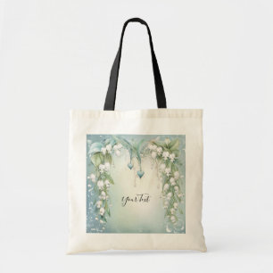 Bolsa Tote Saco Tote de Lírio-do-Vale em Aquarela
