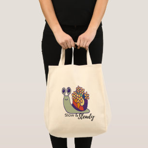 Bolsa Tote Saco Tote de Lona de Caracol Engraçado - Reutilizá