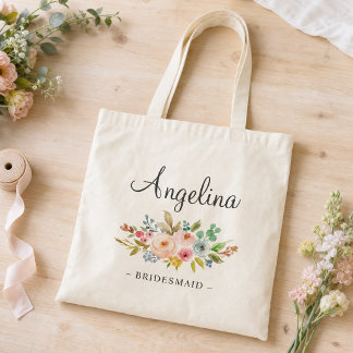 Bolsa Tote Saco Tote de Noiva com Floral Pastel