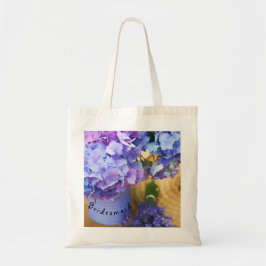 Bolsa Tote Saco Tote de Noiva com Hortênsia Azul