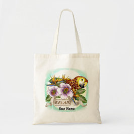 Bolsa Tote saco tote de nome personalizado papagaio relax