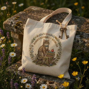 Bolsa Tote Saco Tote de Professora de Gato Cottagecore