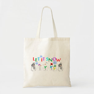 Bolsa Tote Saco Tote Deixe Nevar Com Bonecos de Neve