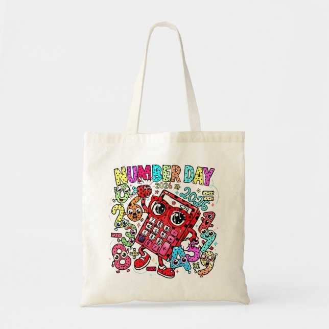 Bolsa Tote Saco Tote Dia dos Números | Números de Matemática  (Frente)