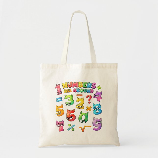 Bolsa Tote Saco Tote Dia dos Números | Números de Matemática  (Frente)
