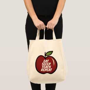 Bolsa Tote Saco tote Eat Sleep Teach Repeat para professor de