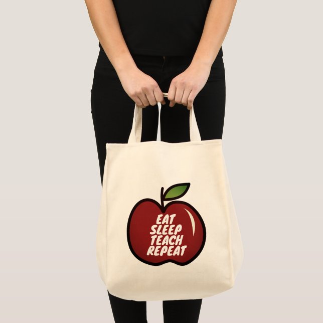 Bolsa Tote Saco tote Eat Sleep Teach Repeat para professor de (Frente (produto))