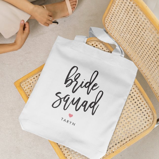 Bolsa Tote Saco Tote Editável do Bride Squad para a Festa de  (Criador carregado)