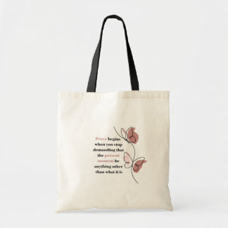 Bolsa Tote Saco Tote Estético do Momento de Paz Presente