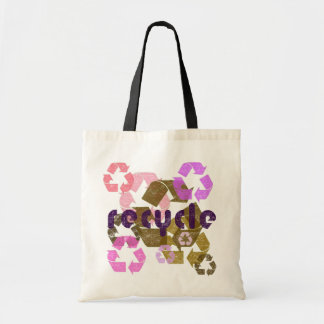 Bolsa Tote Saco Tote Estilo Vintage com Símbolo de Reciclagem