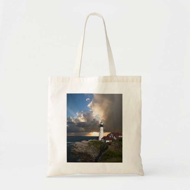 Bolsa Tote Saco Tote Farol com Vista para o Oceano (Frente)