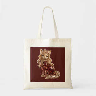 Bolsa Tote Saco Tote Gato Fofo Cristal Brilhante Luxo Dourado