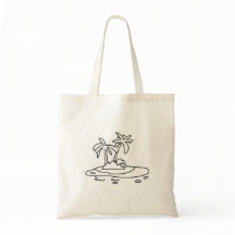 Saco tote Ilha do Paraíso, desenho de linha