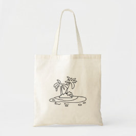 Bolsa Tote Saco tote Ilha do Paraíso, desenho de linha
