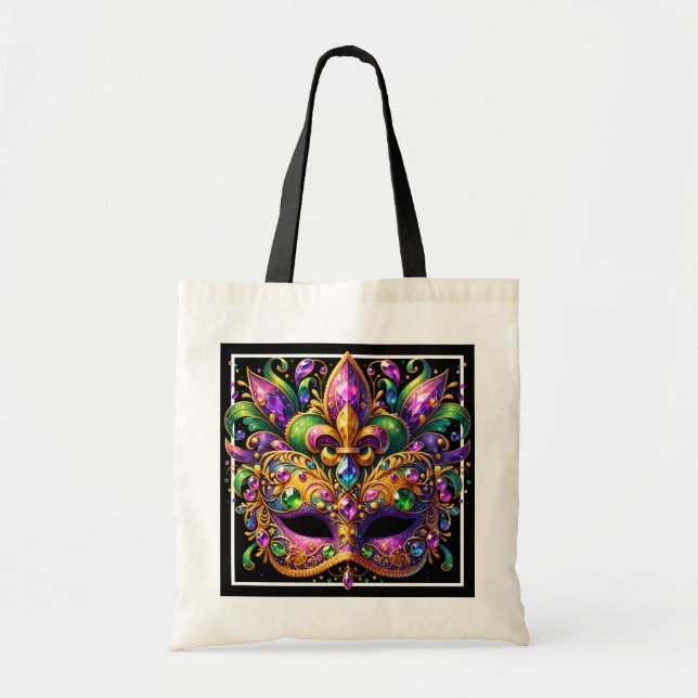 Bolsa Tote Saco Tote Máscara de Mardi Gras (Frente)