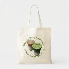 Bolsa Tote Saco tote "Matcha & Café" Estético Coração Groovy