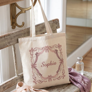 Bolsa Tote Saco Tote Nome de Bailarina Coquette   Vintage