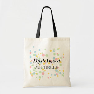 Bolsa Tote Saco tote para madrinhas colorido com confetes par