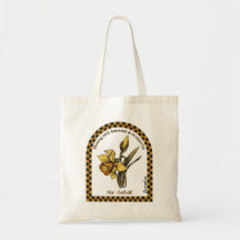 Saco Tote Personalizado da Flor do Mês de Nascimen