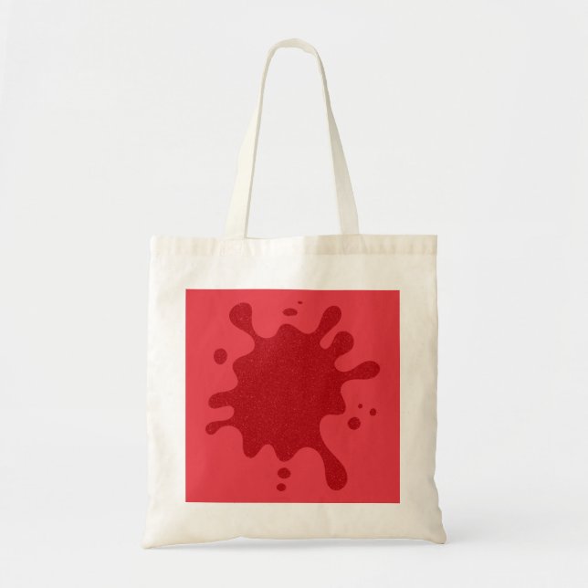 Bolsa Tote Saco Tote Personalizado Vermelho Splash – Design E (Frente)