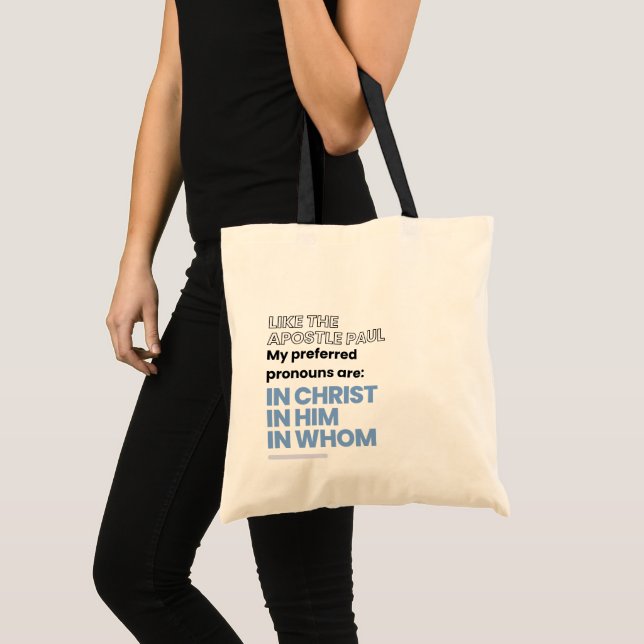 Bolsa Tote Saco Tote Pronomes em Cristo (Frente (produto))