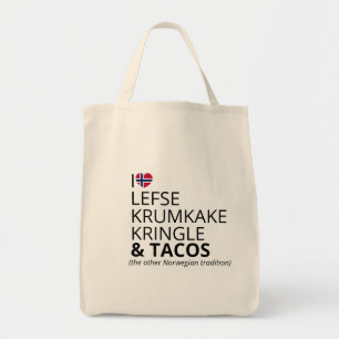Bolsa Tote Saco Tote Reutilizável Coração Bandeira da Noruega