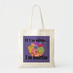 Bolsa Tote Saco Tote Se Estou Sentado Estou Tricotando