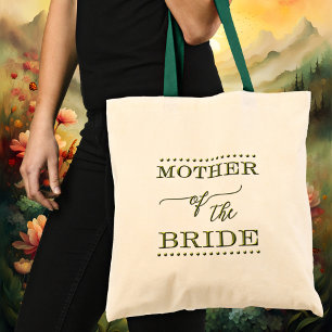 Bolsa Tote Saco Tote Verde com Rótulo de Mãe da Noiva