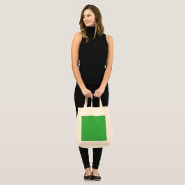 Bolsa Tote Saco Verde de Lona Minimalista para Compras