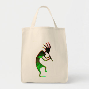 Bolsa Tote saco verde do kokopelli