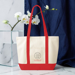 Bolsa Tote Saco Vermelho com Logotipo de Negócios Personaliza