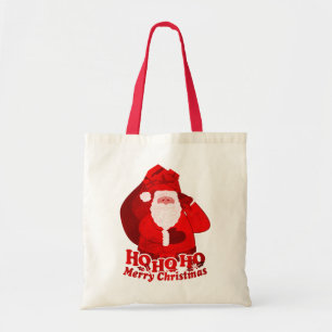 Bolsa Tote Saco vermelho do Feliz Natal do papai noel do