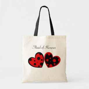 Bolsa Tote Saco vermelho e preto dos corações