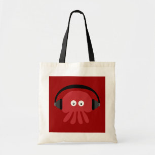 Bolsa Tote Saco vermelho Funky das medusa do DJ dos desenhos