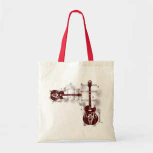 Bolsa Tote Saco vermelho gráfico da guitarra