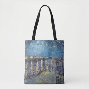 Bolsa Tote Saco Vincent Van Gogh Noite Estrelada sobre o Róda