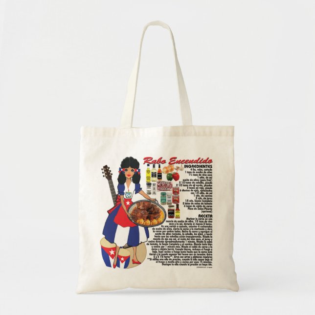 Bolsa Tote Saco w/recipe - Cuba - Rabo Encendido (Frente)