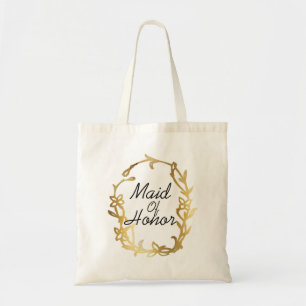 Bolsa Tote Saco Wedding glamoroso do ouro da madrinha de