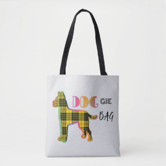 Bolsa Tote Saco Xadrez Amarelo Lt Cinza Saco