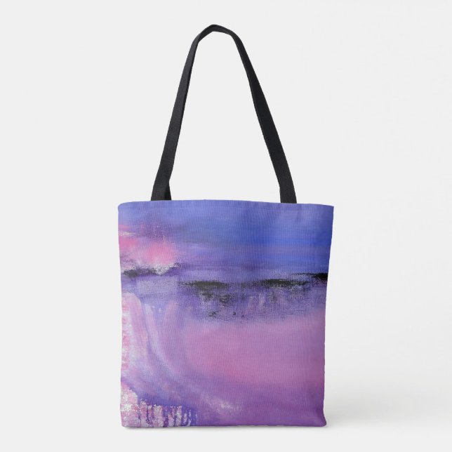 Bolsa Tote Sacola abstrata cor-de-rosa (Verso)