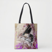 Sacola abstrata do roxo do design do piano da